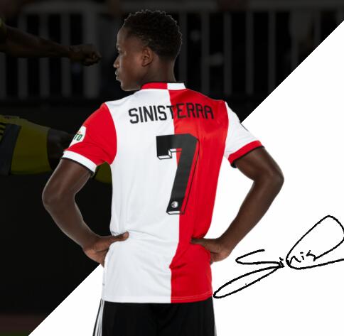 2021/22 Feyenoord Home Kit Soccer Jersey with Sinisterra 7 printing